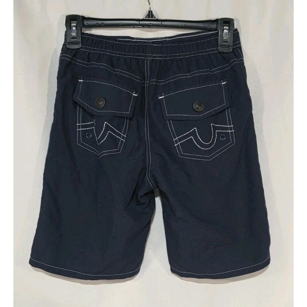 True Religion Mens Geno Swim Shorts Trunks Board Shorts Navy Blue Size M